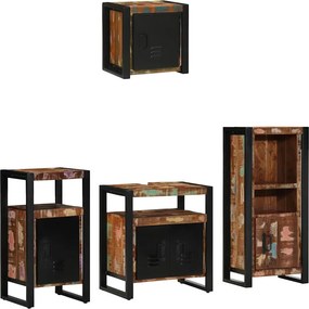 vidaXL Fürdőszoba bútor szett 4 pcs Szilárd Újrahasznosított Fa