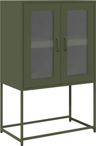 vidaXL Highboard olívazöld 68x39x107 cm Acél