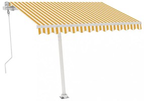 sárga-fehér automata póznás napellenző 350 x 250 cm