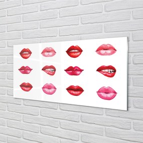 Üvegképek Vörös és rózsaszín ajkak 125x50 cm