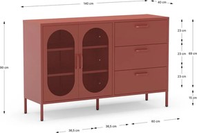 Téglavörös komód 140x90 cm Diora – Marckeric