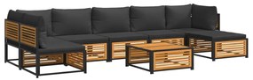 vidaXL 8 részes tömör akácfa kerti ülőgarnitúra párnával