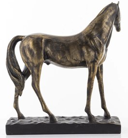 Dekorfigura Horse Műanyag Réz, Barna, Fekete 28x24x8,5cm
