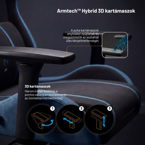 Szövet gamer szék fekete-kék Diablo X-One 2.0 Night Blue Small