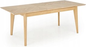 Téglalap alakú összecsukható étkezőasztal natúr tölgy 160-240 cm Edmondo