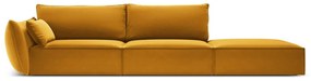 Mustársárga bársony kanapé, bal oldali 264 cm Vanda – Mazzini Sofas