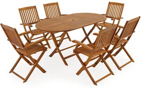 Deuba Boston 1+6 fa garnitúra - akác