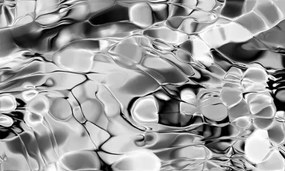 Művészeti fotózás Abstract Fluid Black and White Flowing, oxygen, (40 x 24.6 cm)
