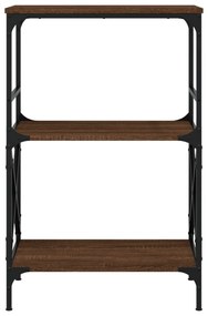 3 szintes barna tölgy szerelt fa könyvespolc 56 x 35 x 90,5 cm