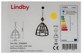 Lindby - Csillár láncon MAXIMILIA 1xE27/60W/230V