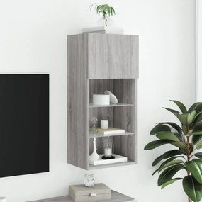 szürke sonoma színű TV-szekrény LED-lámpákkal 40,5x30x90 cm