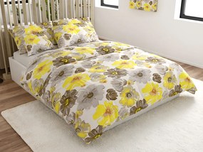 Mikroszálas ágyneműhuzat FEONELLE sárga-szürke Ágyneműhuzat mérete: 2 db 70 x 90 cm | 200 x 220 cm