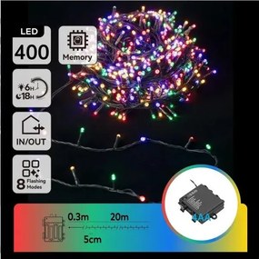 Aigostar - LED kültéri fényfüzér 400xLED/8 funkciós 4xAA 20,3 m többszínű