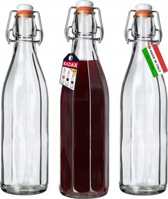 Üveg Palack Tinktúra Pálinka Likőr 1000ml 1L 3db Parafa
