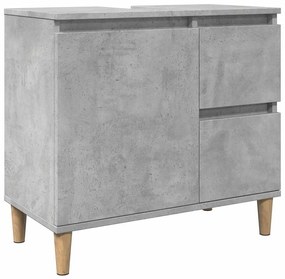 betonszürke szerelt fa mosdószekrény 65 x 33 x 60 cm