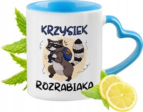 Kék Bögre Szív Alakú Füllel Kristófnak Ideális Ajándék