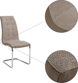 Étkezőszék, bézs/króm, SALOMA NEW