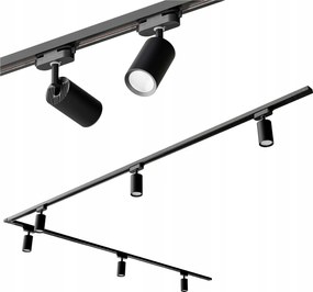 Sín szett Sín 2x 2m 6x Halogén Led lámpatest GU10 spot lámpa