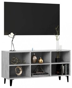 betonszürke TV-szekrény fémlábakkal 103,5 x 30 x 50 cm
