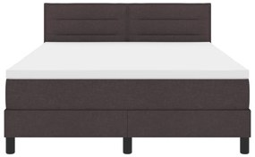 Bonellrugós Ágy Matrac és LED Sötétbarna 140x190 cm Szövet