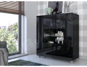 Vitrin Brenali BR01 (fekete + fényes fekete) (kék LED világítás). 1053847