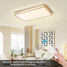 Brilagi - LED dimmelhető lámpatest MOLINA SQUARE LED/128W/230V tölgy 90x60 cm + távirányító