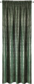 Bársony függöny 140X270 zöld, ezüst nyomott mintás Szalag
