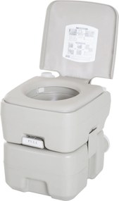 HOMCOM Hordozható Vegyi WC - 20L Mobil Fürdőszoba Egytartályos Hulladékgyűjtővel és Vízgyűjtő Tartállyal Kempingezéshez, Utazáshoz, Időseknek, Karaván