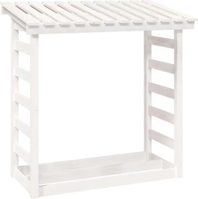 vidaXL fehér tömör fenyőfa tűzifatartó állvány 108x64,5x110 cm