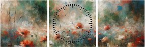 Kép – Pipacsmező absztrakciója (órával) (90x30 cm)