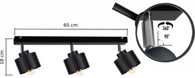 Spotlámpa SIMPLY BLACK 3xE27/60W/230V