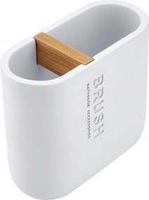 Nimco Kora csésze fogkefe tartály fehér és bambusz fa Ko 24057-05_