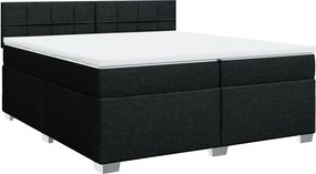 vidaXL fekete szövet rugós ágy matraccal 200 x 200 cm