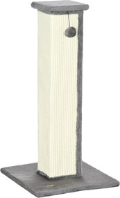 PawHut Karomkoptató, 81 cm-es Karomkoptató Oszlop, Zsineggel Borított Macska Karomkoptató Fa Labdával, Macska Karomkoptató Bútor 5 kg-ig, Beltéri, Szü