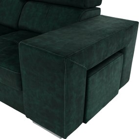 Ülőgarnitúra, smaragdzöld, balos, MALAGA BIG