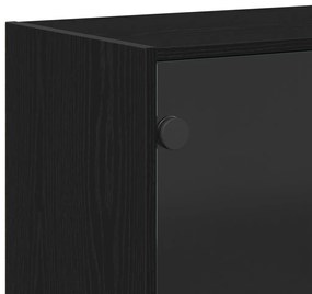 Oldalszekrény Fekete Tölgy 102x37x75,5 cm Mérnöki Fa