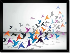 Poszterek keretben 40x30 Origami Madarak repülés közben