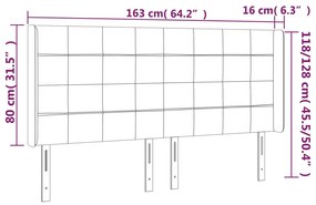 tópszínű szövet LED-es fejtámla 163x16x118/128 cm