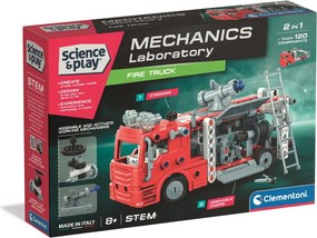 Tűzoltóautó Mechanics 2 az 1-ben építőjáték Clementoni