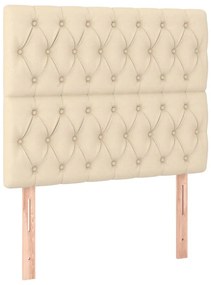 krémszínű szövet LED-es fejtámla 90x7x118/128 cm