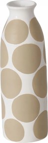 Kerámia Váza Fehér Modern Bézs Pöttyös 28X10 CM Kézi Készítés