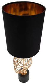 Fekete-aranyszínű asztali lámpa textil búrával (magasság 58,5 cm) Circly – Mauro Ferretti