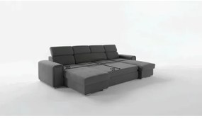 Ággyá nyitható ülőgarnitúra SALVADA, univerzális U-formájú sarokkal és tárolóhellyel, sötétszürke