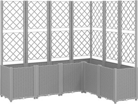 vidaXL világosszürke PP rácsos kerti ültetőláda 160 x 120 x 140 cm