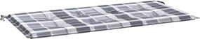 vidaXL szürke kockás oxford szövet kerti padpárna 120x50x4 cm