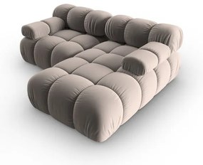 Világosbarna bársony moduláris sarokkanapé (jobb oldali) Bellis – Micadoni