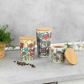 Wenko Flowers doboz bambusz fedéllel, 700 ml, M