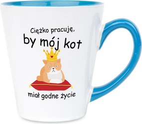 Latte Bögre 350ml Kék Ajándék Tisztességes Élet Macskáknak Különböző mintákkal