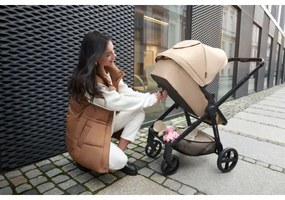 KINDERKRAFT - Kombinált babakocsi 3in1 NEWLY Sand bézs + autósülés MINK PRO