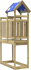 vidaXL Játék Torny Barna 52,5 x 110,5 x 215 cm Szilárd Impregnált Fa